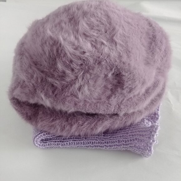 Kangol made in UK angora blend hat balaclava purple lavender violet Judy - Picture 7 of 16
